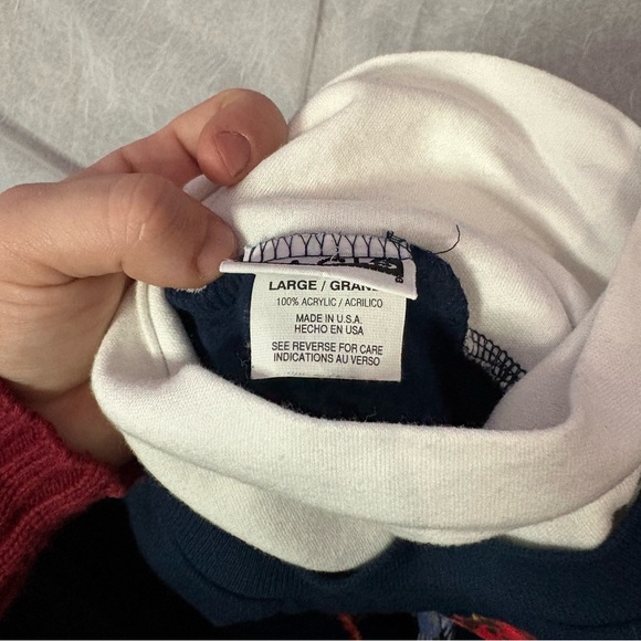 Basic Editions vintage Dark Blue Turtleneck fall style with kitten and birds - Picture 7 of 10